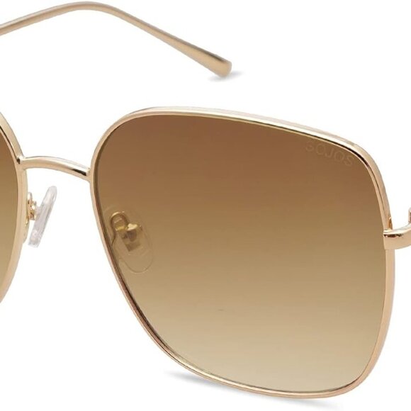 Trendy Oversized Square Metal Frame Sunglasses for Women Men Retro Big Flat Lens - Picture 1 of 5